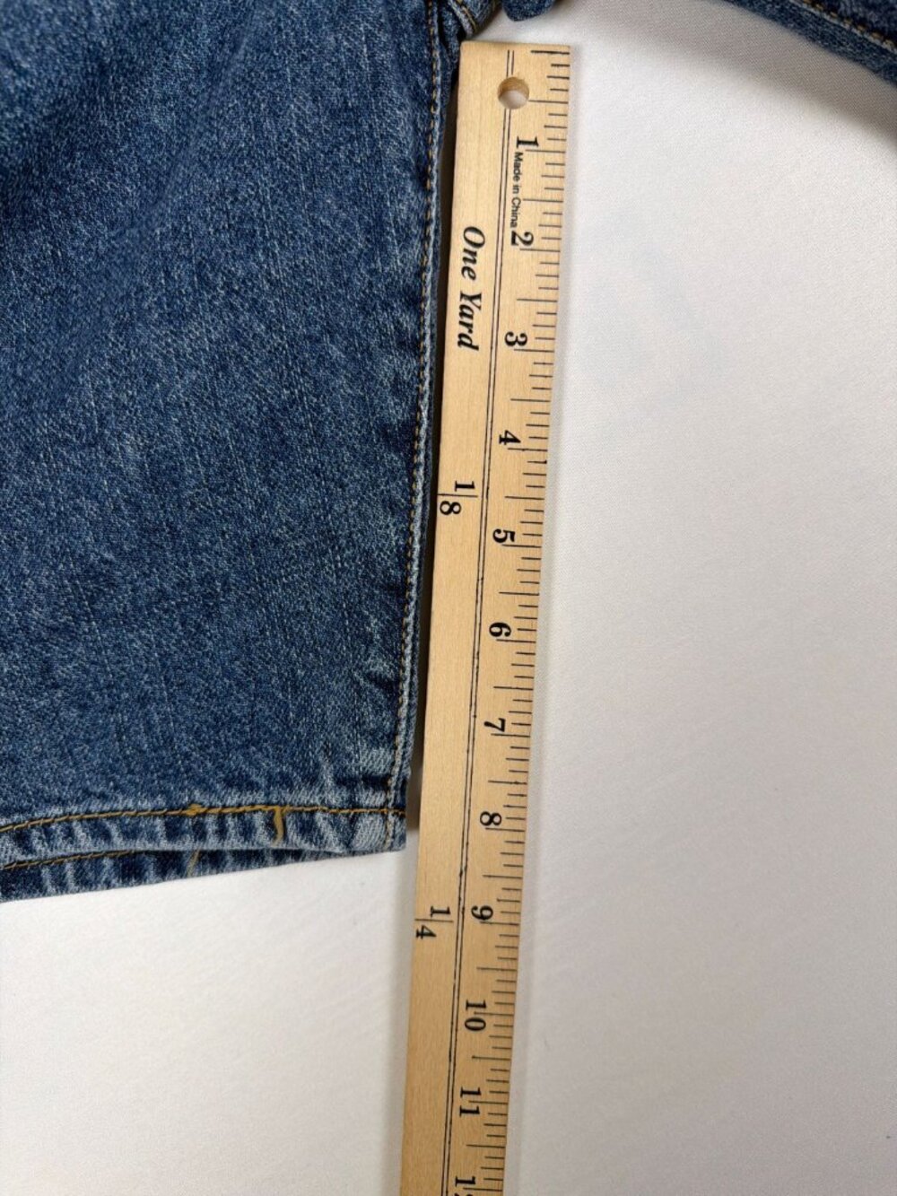 Levi's Men's 31 505 Straight Fit Denim Jean Shorts Blue Retro Cotton - Picture 5 of 7